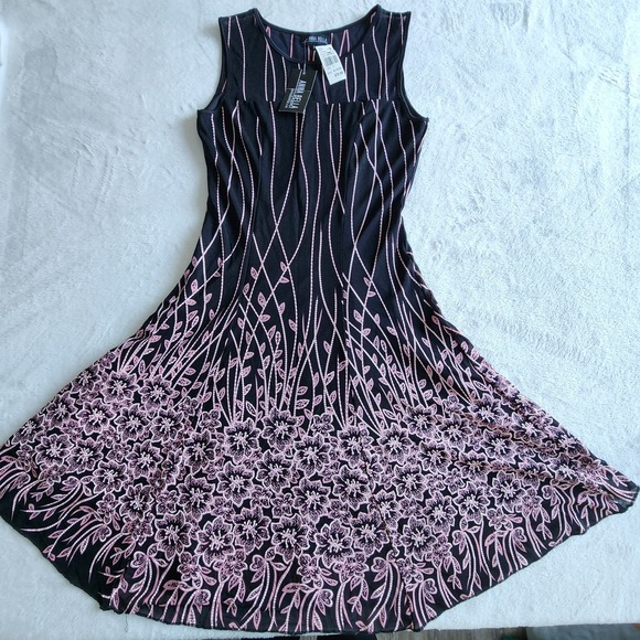 NEW Anna Bella Tea Dress Womens‎ Small Midi Feminine Light Flowy Cocktail Party - Picture 9 of 16